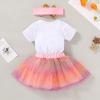imageNewborn Baby Girls My 1st Birthday Dress Infant Shiny Printed Sequin Bowknot Tutu Princess DressIridescent