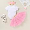 imageNewborn Baby Girls My 1st Birthday Dress Infant Shiny Printed Sequin Bowknot Tutu Princess DressPink