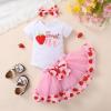 imageNewborn Baby Girls My 1st Birthday Dress Infant Shiny Printed Sequin Bowknot Tutu Princess DressSweet Onestrawberry
