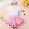 imageNewborn Baby Girls My 1st Birthday Dress Infant Shiny Printed Sequin Bowknot Tutu Princess DressSweet Onestrawberry