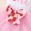 imageNewborn Baby Girls My 1st Birthday Dress Infant Shiny Printed Sequin Bowknot Tutu Princess DressSweet Onestrawberry