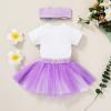 imageNewborn Baby Girls My 1st Birthday Dress Infant Shiny Printed Sequin Bowknot Tutu Princess DressWhite