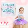 imageNewborn Baby Girls My 1st Birthday Dress Infant Shiny Printed Sequin Bowknot Tutu Princess DressWhite