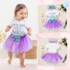 imageNewborn Baby Girls My 1st Birthday Dress Infant Shiny Printed Sequin Bowknot Tutu Princess DressWhite