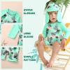 imageToddler Baby Girls Swimsuit OnePiece Zipper Rash Guard Swimwear UPF 50 Sun Protection Bathing Suit with HatGreen