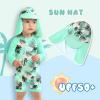 imageToddler Baby Girls Swimsuit OnePiece Zipper Rash Guard Swimwear UPF 50 Sun Protection Bathing Suit with HatGreen
