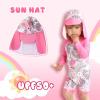 imageToddler Baby Girls Swimsuit OnePiece Zipper Rash Guard Swimwear UPF 50 Sun Protection Bathing Suit with HatPink