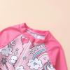 imageToddler Baby Girls Swimsuit OnePiece Zipper Rash Guard Swimwear UPF 50 Sun Protection Bathing Suit with HatPink