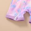 imageToddler Baby Girls Swimsuit OnePiece Zipper Rash Guard Swimwear UPF 50 Sun Protection Bathing Suit with HatPurple Tie Dye
