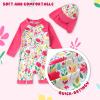 imageToddler Baby Girls Swimsuit OnePiece Zipper Rash Guard Swimwear UPF 50 Sun Protection Bathing Suit with HatRose Red