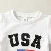 imageYOUNGER TREE 4th of July Toddler Baby Boys Summer Outfits Short Sleeve TShirt American Flag Shorts Independence Day SetsWhitegrey