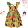 imageYOUNGER TREE African Baby Clothes Girl Dashiki Ankara Outfit SetSleeveless Button Dress