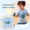 imageYOUNGER TREE Baby Boy Clothes 1 Year Old Boy Clothes First Birthday Outfit Boy Short Sleeve TShirt Infant Boy Summer OutfitsHole in One