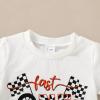 imageYOUNGER TREE Baby Boy Clothes 1 Year Old Boy Clothes First Birthday Outfit Boy Short Sleeve TShirt Infant Boy Summer OutfitsWhite Racer
