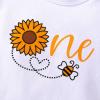 imageYOUNGER TREE Baby Girl 1st Birthday Outfit  My First Birthday Romper ampamp Flared PantsBee One and Sunflower