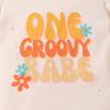 imageYOUNGER TREE Baby Girl 1st Birthday Outfit  My First Birthday Romper ampamp Flared PantsGroovy One