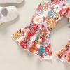 imageYOUNGER TREE Baby Girl 1st Birthday Outfit  My First Birthday Romper ampamp Flared PantsGroovy One