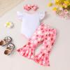 imageYOUNGER TREE Baby Girl 1st Birthday Outfit  My First Birthday Romper ampamp Flared PantsMy One Year