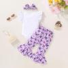 imageYOUNGER TREE Baby Girl 1st Birthday Outfit  My First Birthday Romper ampamp Flared PantsOne Purple Butterfly