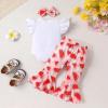 imageYOUNGER TREE Baby Girl 1st Birthday Outfit  My First Birthday Romper ampamp Flared PantsSweet One Watermelon
