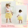 imageYOUNGER TREE Baby Girl 1st Birthday Outfits One Year Old Clothes Romper Tutu Cake Smash Skirt with Headband Baby Girl GiftsBee Sunflower