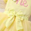 imageYOUNGER TREE Baby Girl 1st Birthday Outfits One Year Old Clothes Romper Tutu Cake Smash Skirt with Headband Baby Girl GiftsCream Yellow Threedimensional Flower