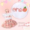 imageYOUNGER TREE Baby Girl 1st Birthday Outfits One Year Old Clothes Romper Tutu Cake Smash Skirt with Headband Baby Girl GiftsOne Peach