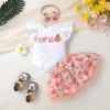 imageYOUNGER TREE Baby Girl 1st Birthday Outfits One Year Old Clothes Romper Tutu Cake Smash Skirt with Headband Baby Girl GiftsOne Peach