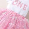 imageYOUNGER TREE Baby Girl 1st Birthday Outfits One Year Old Clothes Romper Tutu Cake Smash Skirt with Headband Baby Girl GiftsSparkly Bowknot