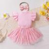 imageYOUNGER TREE Baby Girl 1st Birthday Outfits One Year Old Clothes Romper Tutu Cake Smash Skirt with Headband Baby Girl GiftsSweet One Candy