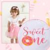 imageYOUNGER TREE Baby Girl 1st Birthday Outfits One Year Old Clothes Romper Tutu Cake Smash Skirt with Headband Baby Girl GiftsSweet One Donutnt Coloured Ball