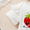 imageYOUNGER TREE Baby Girl Clothes Cartoon Short Sleeve Romper and Floral Ruffle Shorts with Headband Newborn Girl Summer OutfitRedstrawberry36 Months