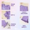 imageYOUNGER TREE Baby Girl Clothes Cartoon TShirt Shorts Set Toddler Summer OutfitsDeep Purple Mermaid Tail
