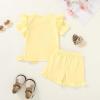 imageYOUNGER TREE Baby Girl Clothes Cartoon TShirt Shorts Set Toddler Summer OutfitsYellow Sunflower