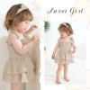 imageYOUNGER TREE Baby Girl Clothes Infant Summer Romper Dress Sleeveless Bodysuit Jumpsuit with Headband Toddler OutfitsApricot