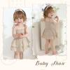 imageYOUNGER TREE Baby Girl Clothes Infant Summer Romper Dress Sleeveless Bodysuit Jumpsuit with Headband Toddler OutfitsApricot