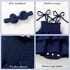 imageYOUNGER TREE Baby Girl Clothes Infant Summer Romper Dress Sleeveless Bodysuit Jumpsuit with Headband Toddler OutfitsDeep Blue