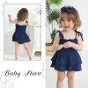 imageYOUNGER TREE Baby Girl Clothes Infant Summer Romper Dress Sleeveless Bodysuit Jumpsuit with Headband Toddler OutfitsDeep Blue