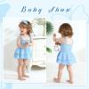 imageYOUNGER TREE Baby Girl Clothes Infant Summer Romper Dress Sleeveless Bodysuit Jumpsuit with Headband Toddler OutfitsLight Blue