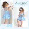 imageYOUNGER TREE Baby Girl Clothes Infant Summer Romper Dress Sleeveless Bodysuit Jumpsuit with Headband Toddler OutfitsLight Blue