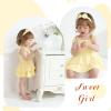 imageYOUNGER TREE Baby Girl Clothes Infant Summer Romper Dress Sleeveless Bodysuit Jumpsuit with Headband Toddler OutfitsLight Yellow