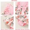 imageYOUNGER TREE Baby Girl Dresses Newborn Girls Dress Floral Baby Girl Summer Clothes Infant Headband Romper OutfitsPink