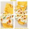 imageYOUNGER TREE Baby Girl Dresses Newborn Girls Dress Floral Baby Girl Summer Clothes Infant Headband Romper OutfitsS2 Yellow