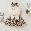 imageYOUNGER TREE Baby Girl Dresses Newborn Girls Dress Floral Baby Girl Summer Clothes Infant Headband Romper OutfitsS3 Beige