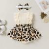 imageYOUNGER TREE Baby Girl Dresses Newborn Girls Dress Floral Baby Girl Summer Clothes Infant Headband Romper OutfitsS3 Beige