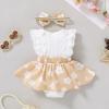 imageYOUNGER TREE Baby Girl Dresses Newborn Girls Dress Floral Baby Girl Summer Clothes Infant Headband Romper OutfitsS7 White