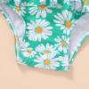 imageYOUNGER TREE Baby Swimsuit Girl Long Sleeve Ruffle Zipper Rash Guard Infant One Piece Swimwear Toddler Bathing Suit GirlGreenFlower23T