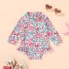 imageYOUNGER TREE Baby Swimsuit Girl Long Sleeve Ruffle Zipper Rash Guard Infant One Piece Swimwear Toddler Bathing Suit GirlPink Floral