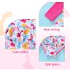 imageYOUNGER TREE Baby Swimsuit Girl Long Sleeve Ruffle Zipper Rash Guard Infant One Piece Swimwear Toddler Bathing Suit GirlPink Long Sleeve  Dinosaur
