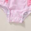 imageYOUNGER TREE Baby Swimsuit Girl Long Sleeve Ruffle Zipper Rash Guard Infant One Piece Swimwear Toddler Bathing Suit GirlPinkstripe